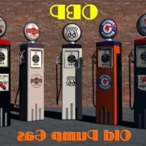 Seven Pump Gas Station 3d model