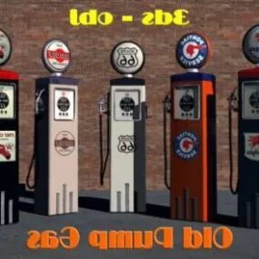 Old Pump Gas Station 3d model
