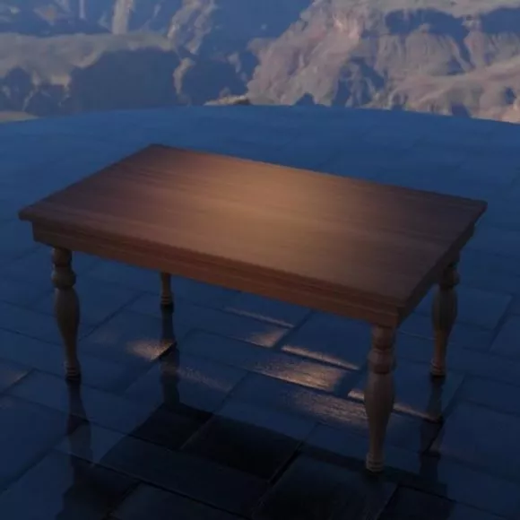 Oval Table Walnut 3d model