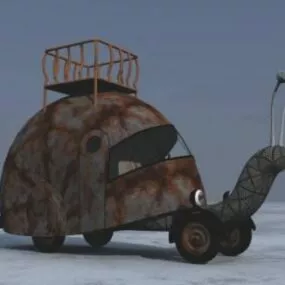 Rustic Snail Car 3d model