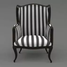 Sofa Armchair Strip Pattern 3d model