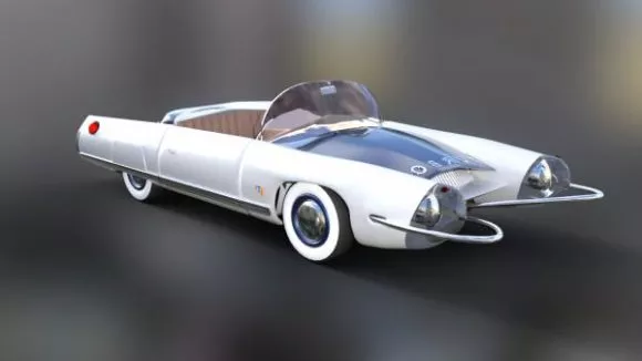 Spirou Turbot Convertible Car 3d model Spirou Turbot Convertible Car 3d model