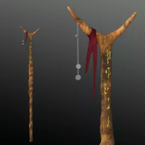 Old Staff Religion Stuff 3d model