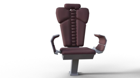 Modern White Chair With Thin Pad Seat 3d model