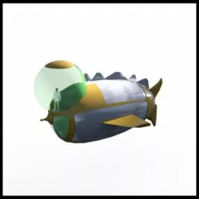 Cartoon Steampunk Submarine 3d model