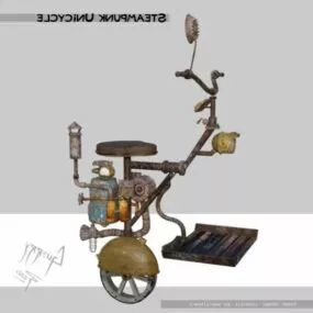 Steampunk Unicycle 3d model