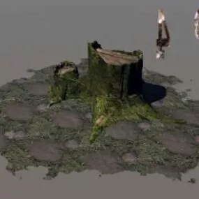 Stump With Human 3d model