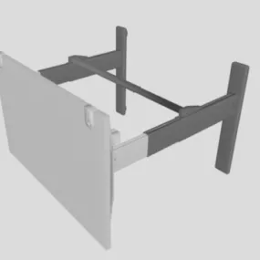 Office Table Adjustable Height 3d model