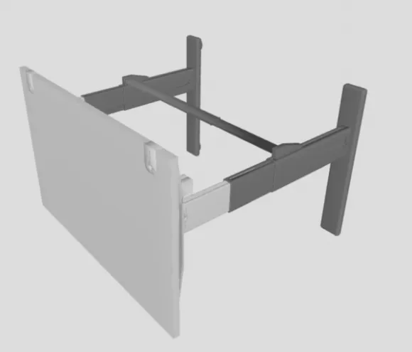 Working Table With Bookshelf 3d model
