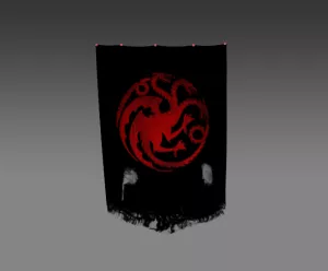 Targaryen Ripped Banner 3d model Targaryen Ripped Banner 3d model