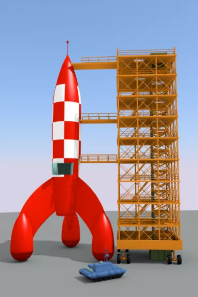 Tintin Cartoon Rocket 3d model Tintin Cartoon Rocket 3d model
