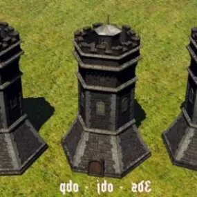 Rock Guard Tower 3d model