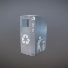 Rustic Trashcan 3d model