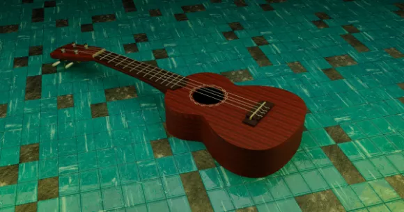 Harp Instrument Lowpoly 3d model