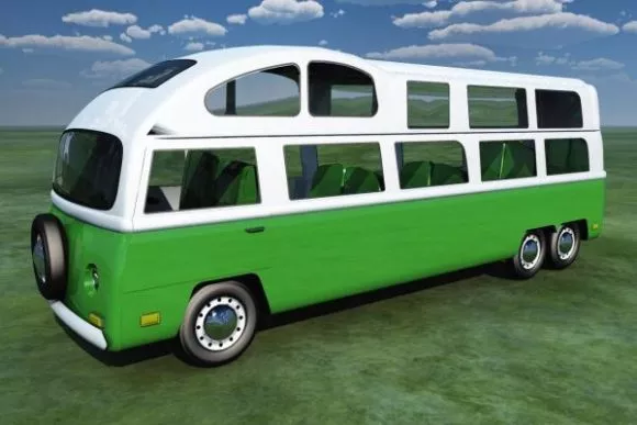 Vw Bus Double Decker 3d model Vw Bus Double Decker 3d model