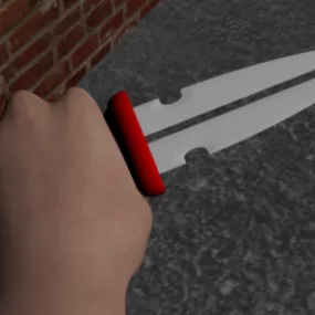 Cartoon Blade With Hand 3d model