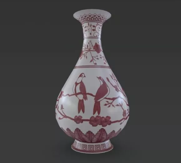 Contemporary Vase Carved Sculpture Style 3d model