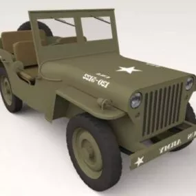 Wwii Jeep Car 3d model