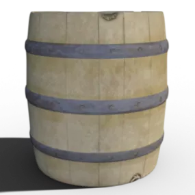 Old Wooden Barrel Storage 3d model
