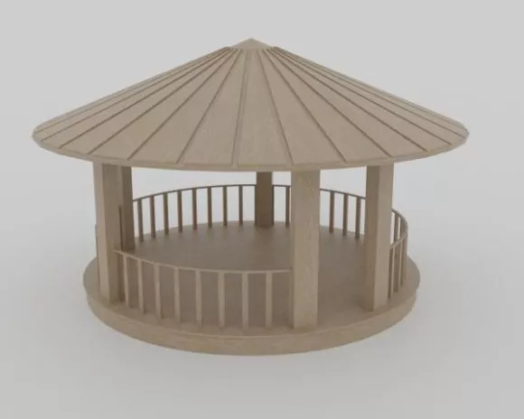 Round Wooden Gazebo 3d model Round Wooden Gazebo 3d model