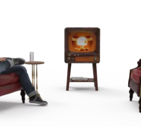 Living Room Tv With Furniture Set 3d model