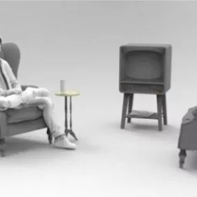 Man Before Tv 3d model