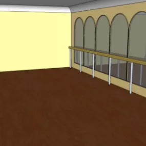 Mirror In Dance Studio 3d model