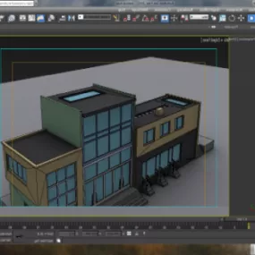 Railways Station Building 3d model