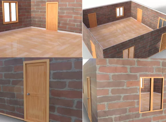 Empty Brick Room 3d model Empty Brick Room 3d model