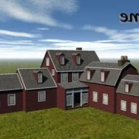 Suburban House Building 3d model