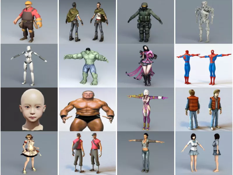 Top 20 Free Obj 3D Character Models 2022 – Week 27