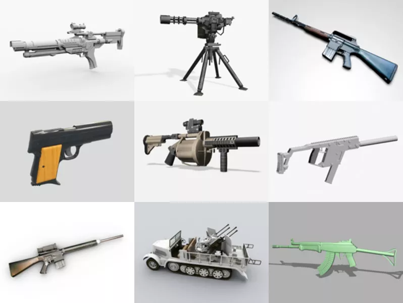Top 10 3ds Max Gun 3D Models Most Recent 2022