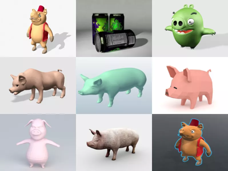 Top 10 Obj Pig 3D Models Latest 2022