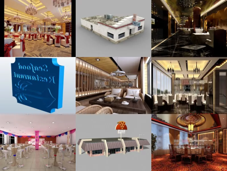 Top 10 Restaurant 3D Models Newest 2022
