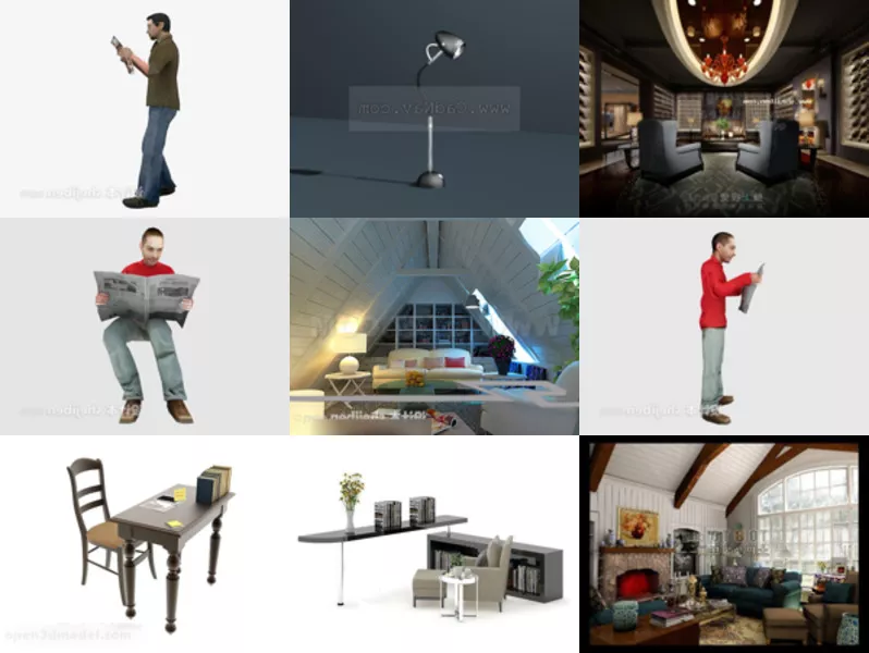 Top 12 3ds Max Reading 3D Models for Design Newest 2022