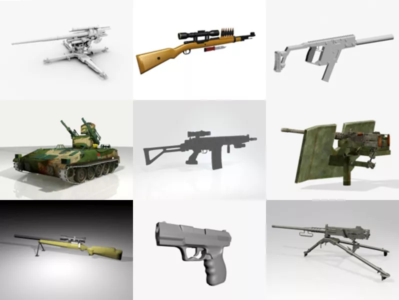 Top 12 Gun 3D Models Latest 2022