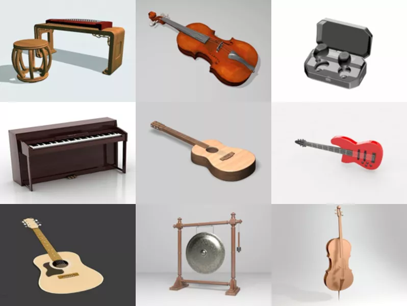 Top 12 Music 3D Models Newest 2022