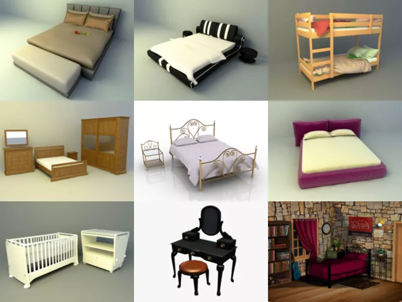 Top 12 Obj Bedroom Furniture 3D Models Resources Latest 2022