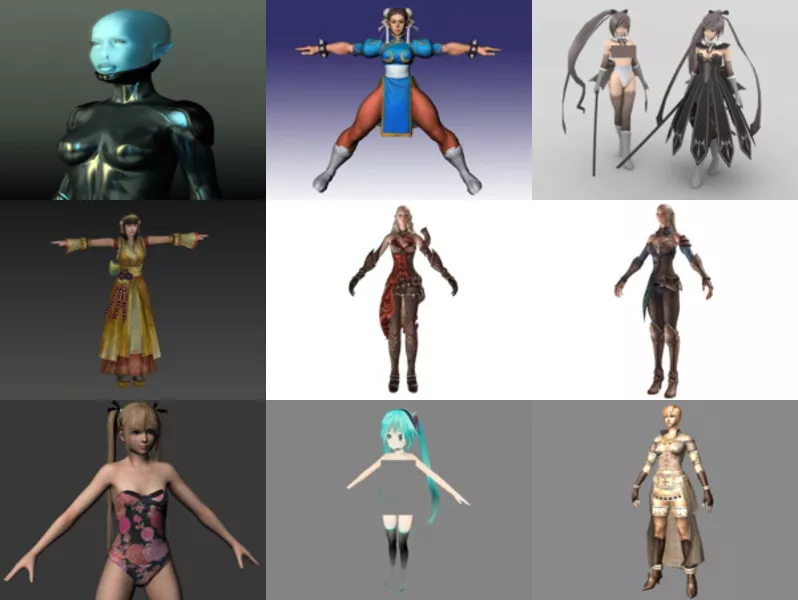 Top 12 Obj Female Characters 3D Models Latest 2022