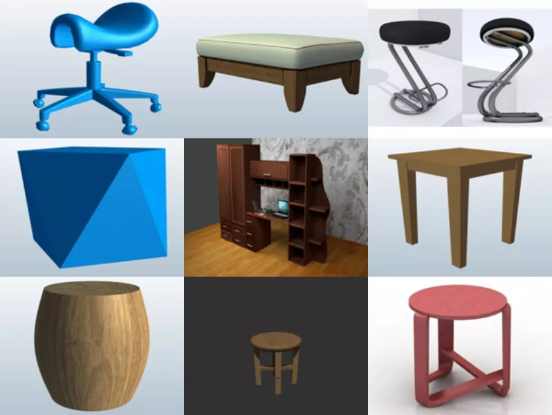 Top 12 Obj Stool 3D Models for Rendering Newest 2022