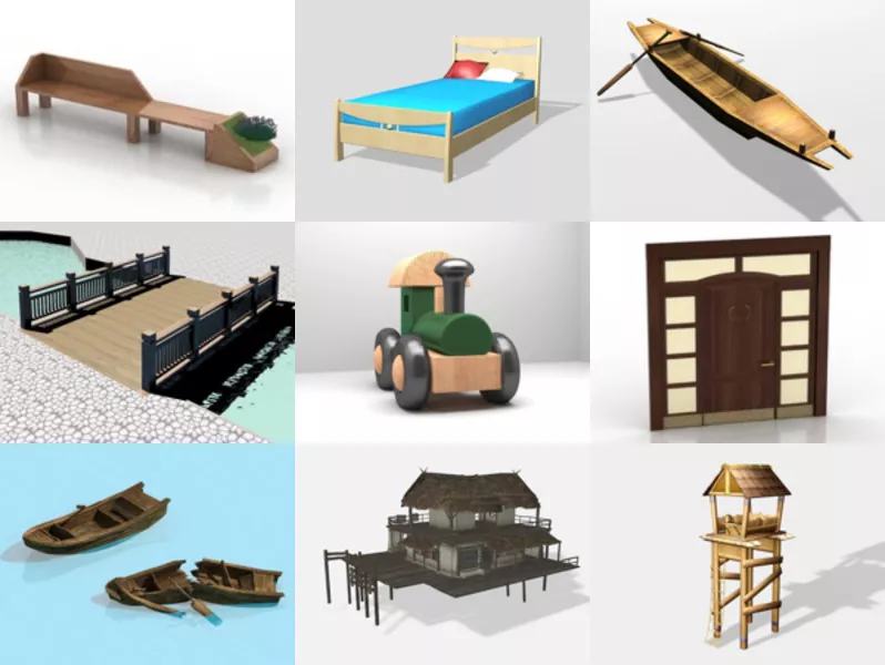 Top 12 Wooden 3D Models Latest 2022
