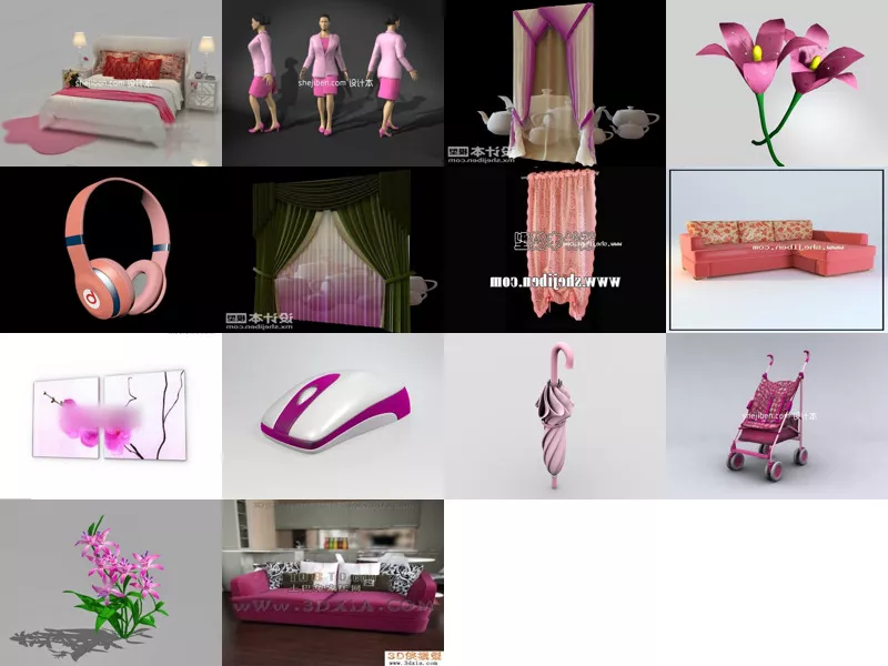 Top 14 3ds Max Pink 3D Models Latest 2022