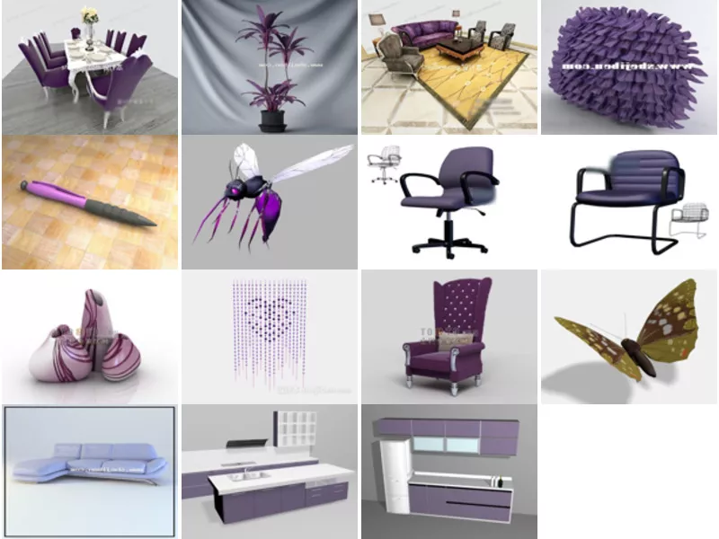 Top 15 3ds Max Purple 3D Models Latest 2022