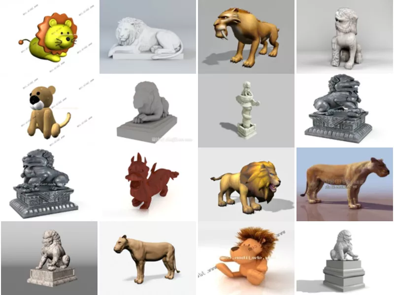 Top 16 3ds Max Lion 3D Models for Design Latest 2022