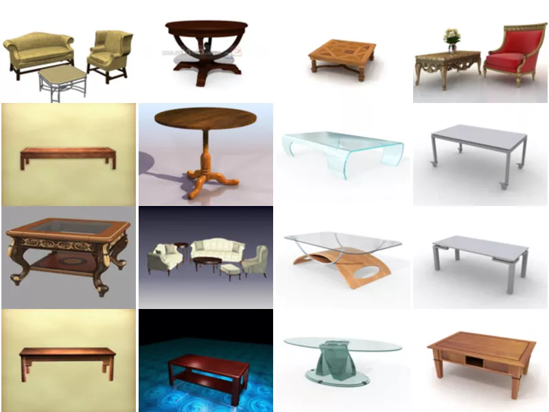 Top 16 Coffee Tables 3D Models for Design Most Viewed 2022