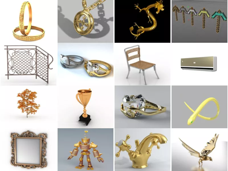 Top 16 Gold 3D Models Most Viewed 2022
