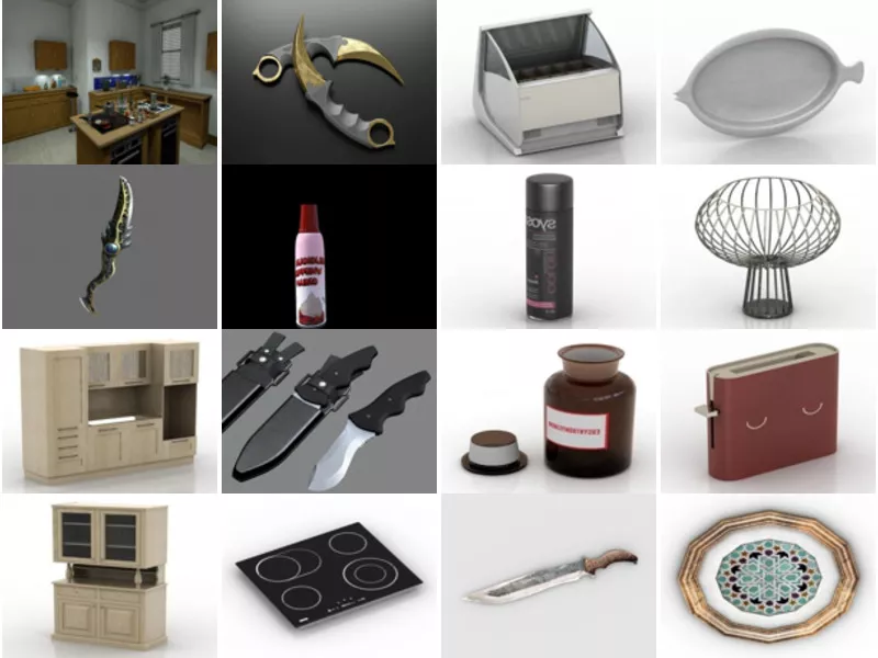 Top 16 Kitchen 3D Models Newest 2022
