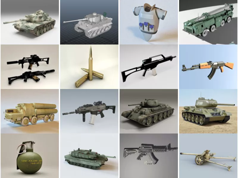 Top 16 Military Equipment 3D Models for Rendering Most Popular 2022