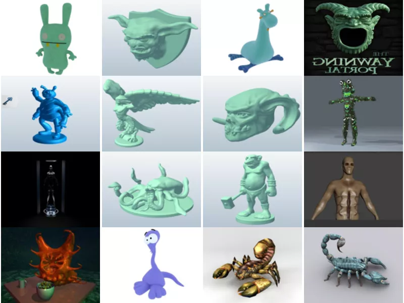 Top 16 Obj Monster 3D Models for Design Newest 2022