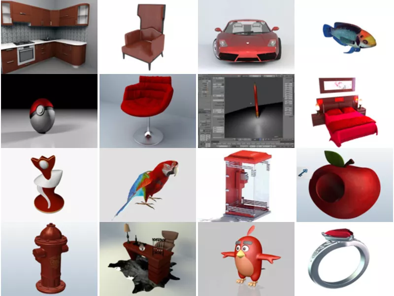 Top 16 Obj Red 3D Models Newest 2022